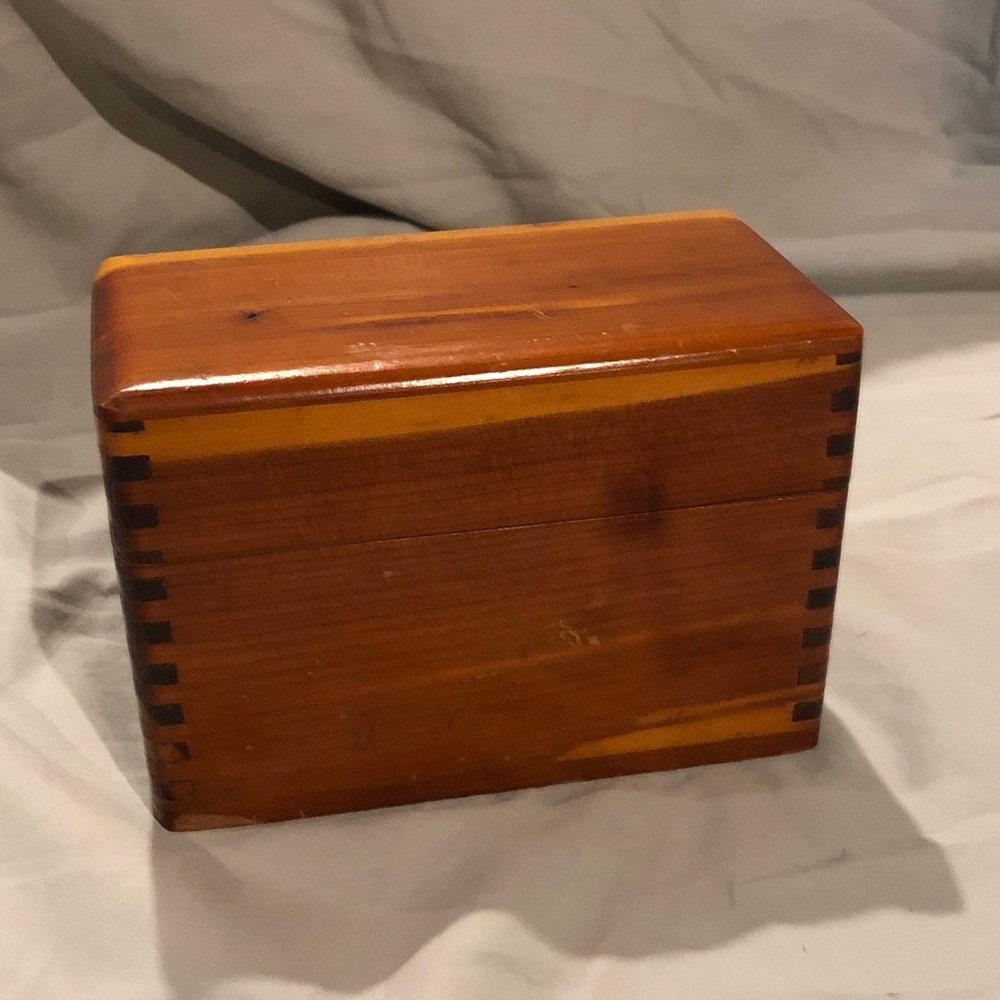 Handcrafted Wooden Dovetail Box in Warm Brown cedar interior